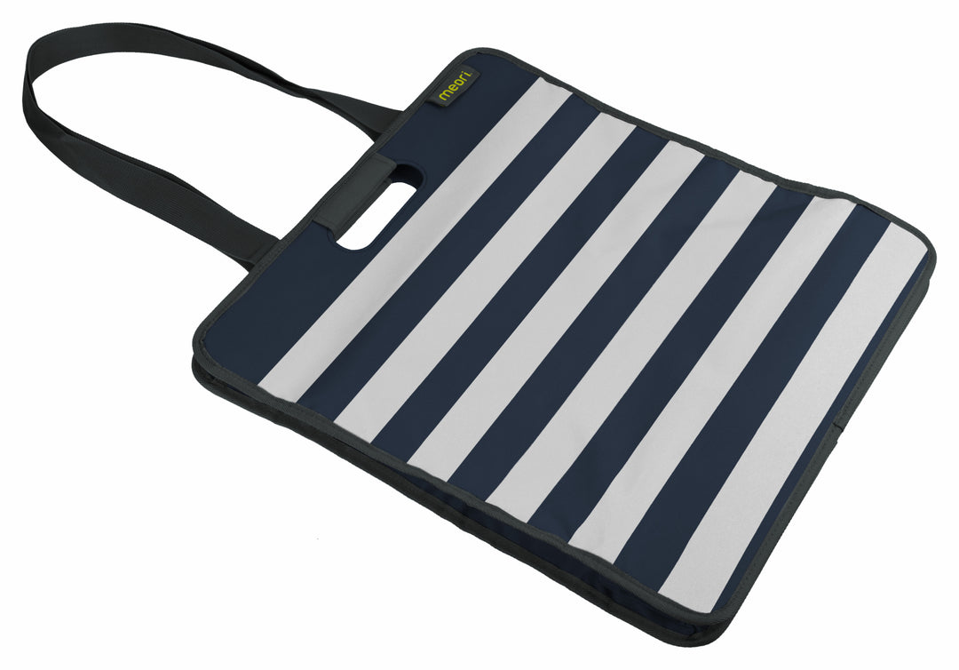 meori Faltbare Einkaufstasche L Marine Blue Stripes