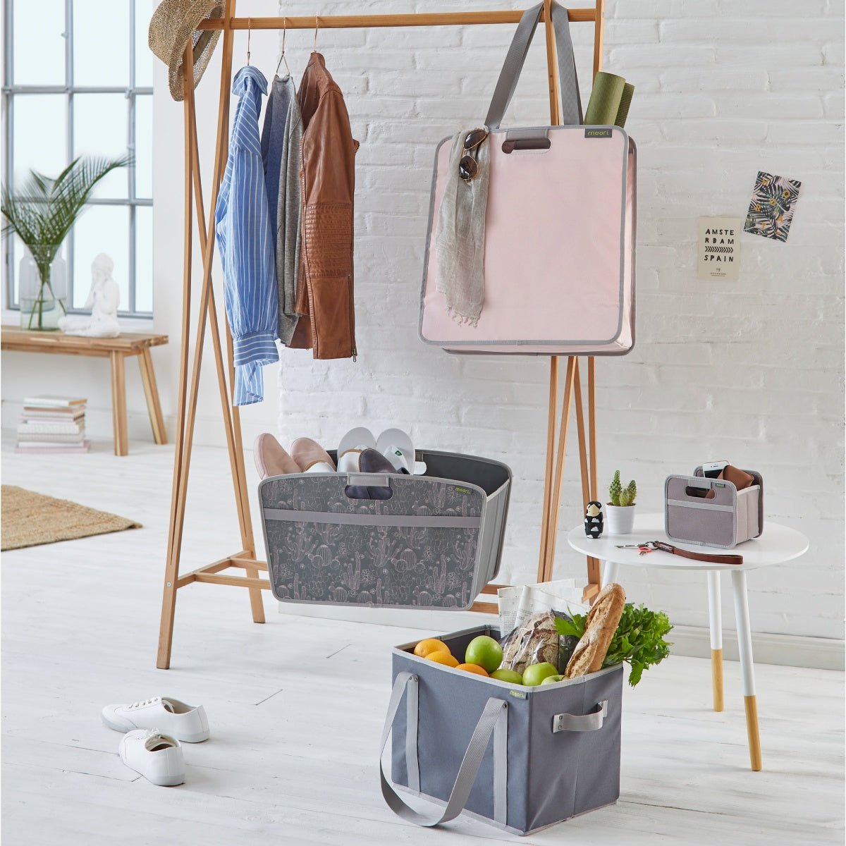 meori foldable shopping bag L Dream Rose